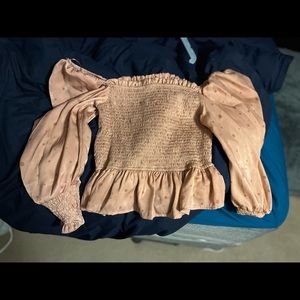 Mine Fitted Pale Pink W/Gold Dots Top